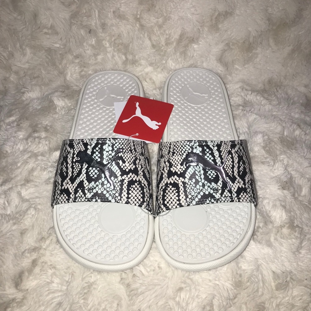 PUMA COOL CAT SNAKE SKIN SLIDES SANDALS
